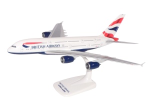 Machetă avion British Airways Airbus A380-800, 30 cm, plastic, scara 1:250
