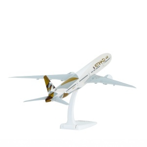Macheta avion Etihad Airways Boeing B777-300, plastic, 36,5 cm, scara 1:200 - Img 3