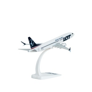 Macheta avion LOT Polish Airlines Boeing B737-8MAX, plastic , 20 cm, 1:200 - Img 2