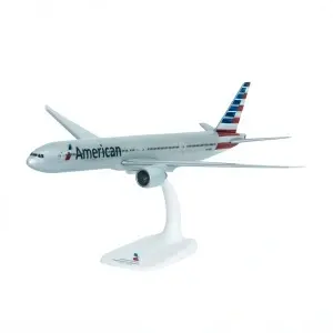 Macheta avion American Airlines Boeing B777-300 ER, plastic, 36,5 cm, scara 1:200
