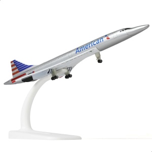 Machetă avion American Airlines Concorde, metal, 20 cm, scara 1:300 - Img 2