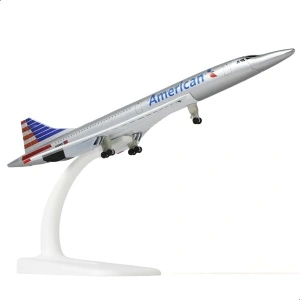 Machetă avion American Airlines Concorde, metal, 20 cm, scara 1:300 - Img 2