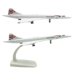 Machetă avion British Airways Concorde, metal, 20 cm, scara 1:300 - Img 4