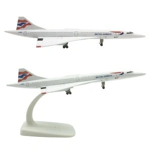 Machetă avion British Airways Concorde, metal, 20 cm, scara 1:300 - Img 4