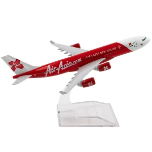 Machetă avion AirAsia Airbus A320, metal, 16 cm, scara 1:250 - Img 4