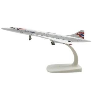 Machetă avion British Airways Concorde, metal, 20 cm, scara 1:300