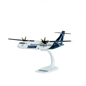 Macheta avion Tarom ATR 72-600, plastic, 27 cm, scara 1:100