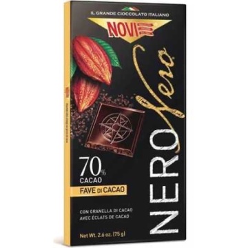 CIOCOLATA NOVI TABLETA NEAGRA SI CACAO 75 GR