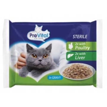 PREVITAL HRANA PISICA 4X100 STERILIZAT BUCATI IN SOS