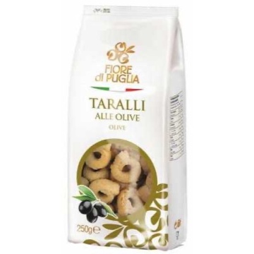 TARALLI FIORE DI PUGLIA MASLINE 250 GR
