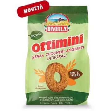 BISCUITI DIVELLA OTTIMINI INTEGRALI FARA ZAHAR 400 GR