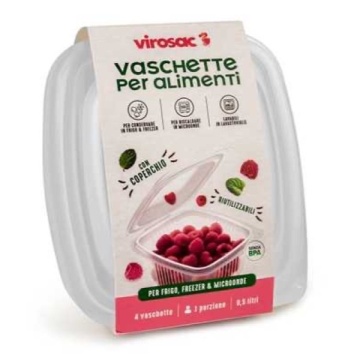 CASEROLE MICROUNDE 1 PORTIE + CAPAC 4 BUC VIROSAC