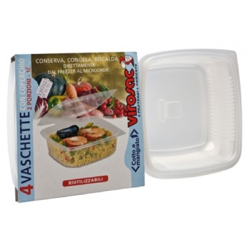 CASEROLE MICROUNDE 2 PORTII + CAPAC 4 BUC VIROSAC