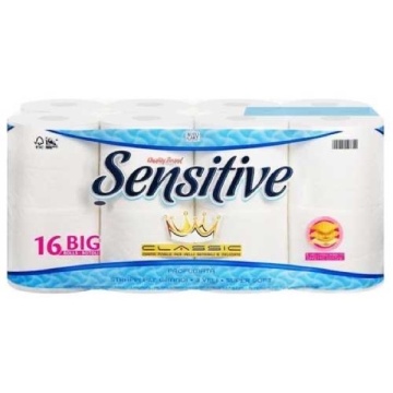 HARTIE IGIENICA SENSITIVE PROF BAULET 16 ROLE 3 STRATURI