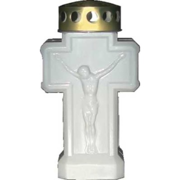LUMANARI CIMITIR CRUCE ALB 19 CM