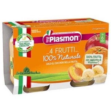 PLASMON PIURE BEBELUS 4 FRUCTE 2X80 GR