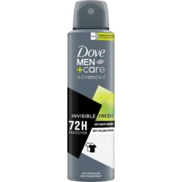 DOVE DEODORANT SPRAY ADVANCED MEN INVISIBLE FRESH 150 ML