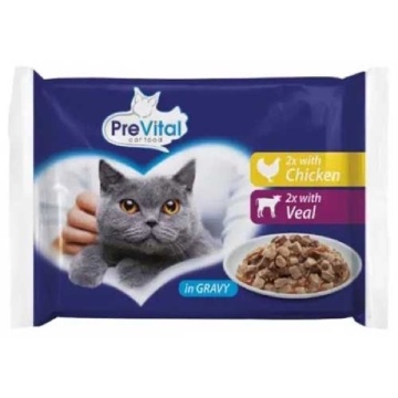 PREVITAL HRANA PISICA PUI SI VITEL 4X100 GR