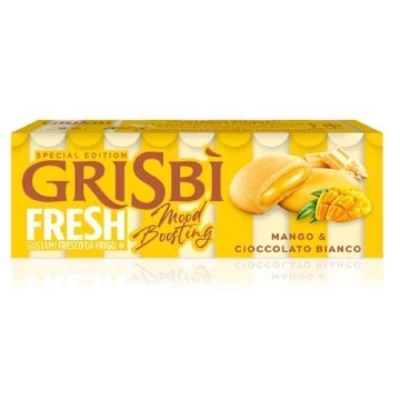 BISCUIȚI GRISBI CLASSIC MANGO ȘI CIOCOLATĂ ALBĂ 112 G