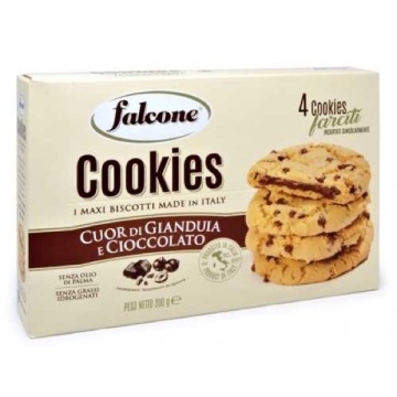 FALCONE COOKIES INIMA DE GIANDUIA SI CIOCOLATA 4X50 GR