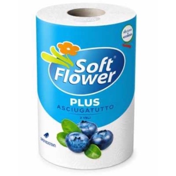 PROSOP HARTIE SOFT FLOWER X1 BOBINA ALBASTRA 130 FOI 2 STRATURI