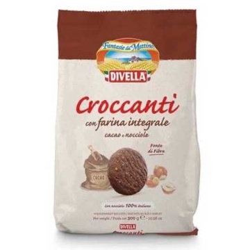 BISCUIȚI DIVELLA INTEGRALI CU CACAO ȘI ALUNE 300 G