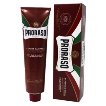 PRORASO CREMA RAS TUB ROSU BARBA DURA 150 ML