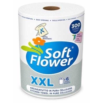 PROSOP HARTIE SOFT FLOWER X1 BOBINA XXL DECOR 300 FOI 2 STRATURI