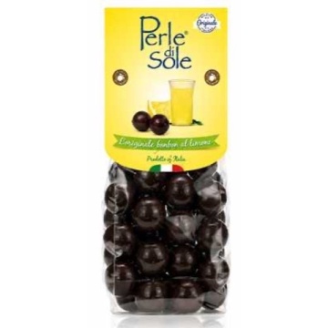 PERLE DI SOLE BOMBOANE CU CIOCOLATĂ NEAGRĂ ȘI UMPLUTURĂ DE LĂMÂIE 150 G