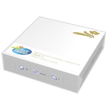 SERVETELE DE MASA SOFT FL ALBE 2 STRATURI 40X40