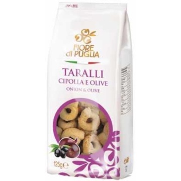 TARALLI FIORE DI PUGLIA CEAPA SI MASLINE 250 GR