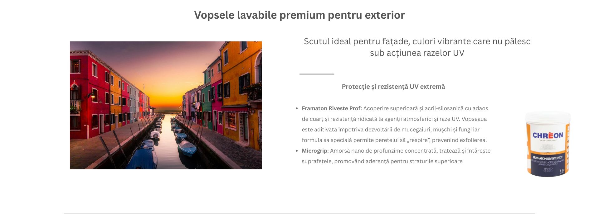 Vopsele lavabile premium pentru exterior Chreon