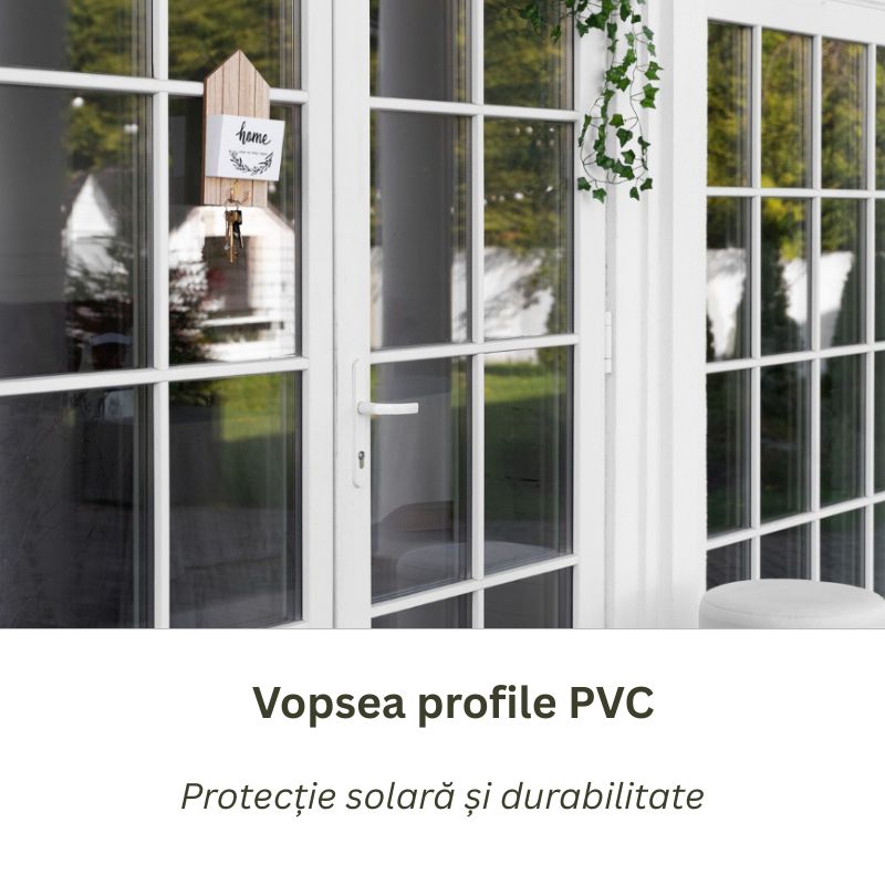 Profile de ferestre PVC vopsite în culori moderne antracit cu vopsea specială adezivă.