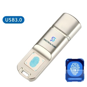 Stick USB 32GB, USB 3.0, Criptare Amprenta, Recunoastere 360°, Carcasa Metalica, Compatibil Laptop si PC, Plug & Play, Argintiu