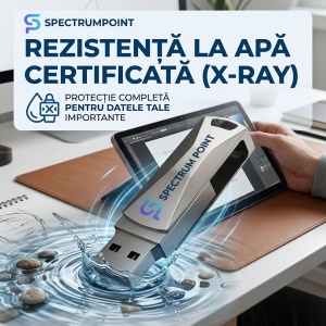 Stick USB / Memorie USB SpectrumPoint, capacitate 256 GB, USB 3.0, OTG, compatibil Laptop/ PC, Carcasa Metalica, Argintiu - Img 6
