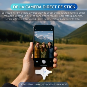 Stick memorie multifunctional 4 in 1, Capacitate 64 GB, compatibil Smartphone, Computer, Laptop, Argintiu - Img 3