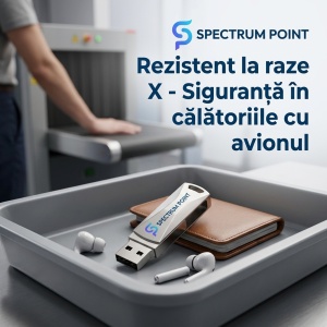 Stick USB / Memorie USB SpectrumPoint, capacitate 256 GB, USB 3.0, OTG, compatibil Laptop/ PC, Carcasa Metalica, Argintiu - Img 3