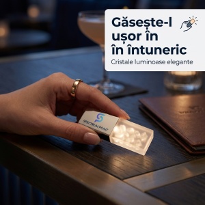 Stick USB / Memorie USB SpectrumPoint, capacitate 64 GB, USB 2.0, OTG, compatibil Laptop/ PC / Telefon Mobil / Tableta, Carcasa metalica cu cristale luminoase, Argintiu - Img 6