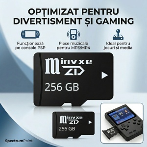 Card De Memorie TF (MicroSD), Capacitate 256 GB, Clasa 10, Transfer de mare viteza, Pentru Telefon, Laptop, Tableta, Camera Foto, Camera Video, Camera Auto, Camera De Supraveghere, Consola PSP, Negru - Img 4