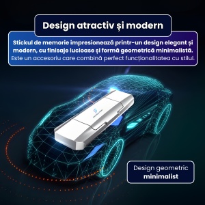 Stick de memorie 2 in 1 USB + Type-C, 512 GB, interfata duala, pentru telefon/laptop/PC/tableta, design metalic minimalist, performanta in transferuri, capac protectie, compatibil universal, portabil si rezistent, argintiu - Img 7