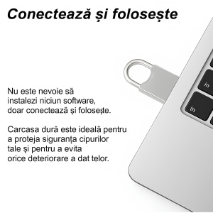 Stick Memorie USB 4 GB, USB 2.0, Design Compact cu Carcasa Metalica, Impermeabil si Rezistent, Compatibil cu PC, Laptop, Consola, Argintiu Metalizat - Img 5