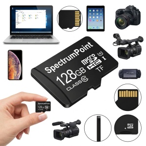 Card De Memorie TF (MicroSD), Capacitate 128 GB, Clasa 10, Transfer de mare viteza, Pentru Telefon, Laptop, Tableta, Camera Foto, Camera Video, Camera Auto, Camera De Supraveghere, Consola PSP, Negru