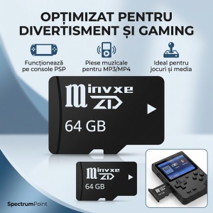 Card De Memorie TF (MicroSD), Capacitate 64 GB, Clasa 10, Transfer de mare viteza, Pentru Telefon, Laptop, Tableta, Camera Foto, Camera Video, Camera Auto, Camera De Supraveghere, Consola PSP, Negru - Img 4