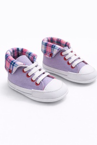 Adidasi bebelusi mov cu siret talpa flexibila guler carouri stil sport casual - Img 2