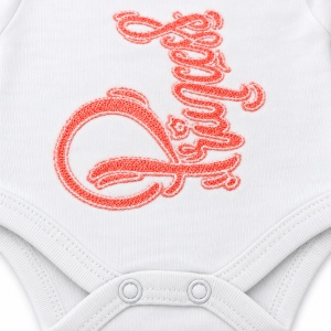 Compleu bebe fetita 3 piese din bumbac cu hanorac, body si pantaloni roz piersica - Img 3