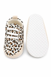Pantofi bebe leopard tip sneakers cu talpa antiderapanta si sireturi moi - Img 6