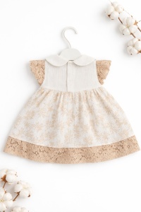 Rochita bebe eleganta cu body integrat din bumbac si dantela model floral - Img 3