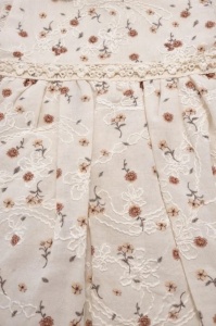 Rochita fetita ivoire cu imprimeu floral maneci evazate guler rotund eleganta - Img 7