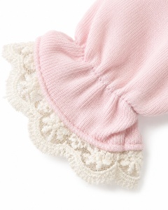 Salopeta bebe roz cu bentita, dantela eleganta si guleras din 100% bumbac - Img 5