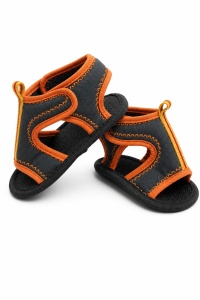 Sandale bebe gri cu portocaliu tip sport, usoare si confortabile pentru vara - Img 4